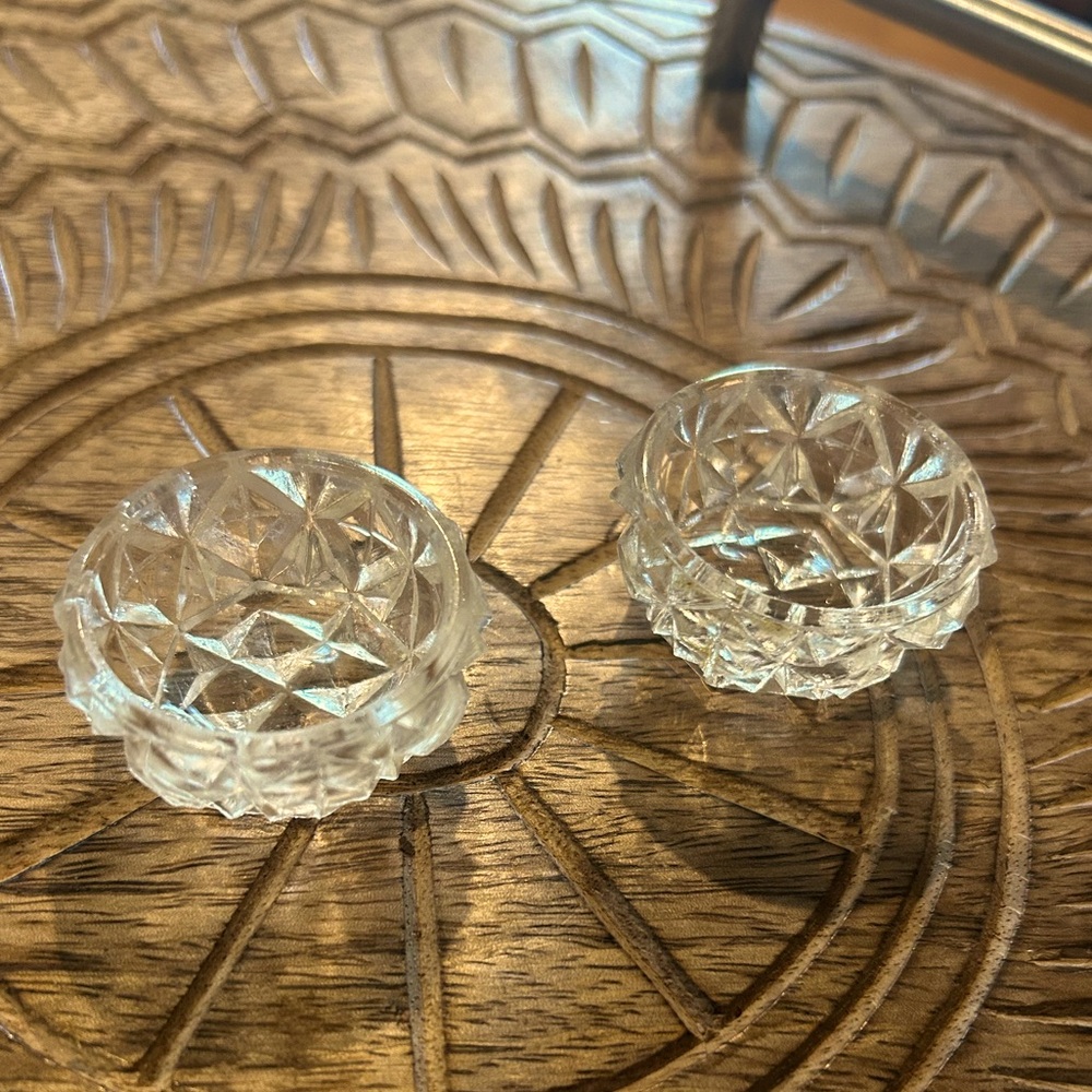 Crystal Cut Glass Candle Holders
